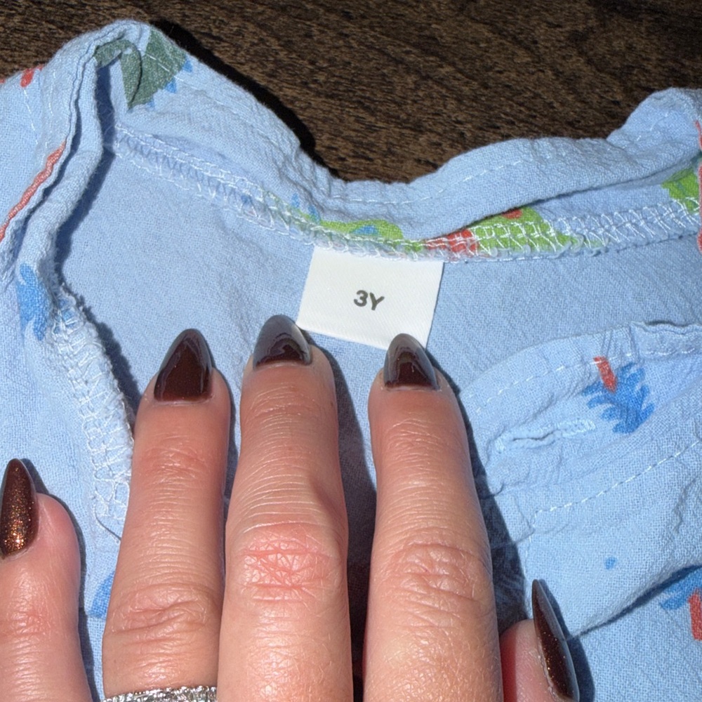 Blue Dino Button Down, Construction Tee, Chino & Coral Casual Shorts - Picture 3 of 10